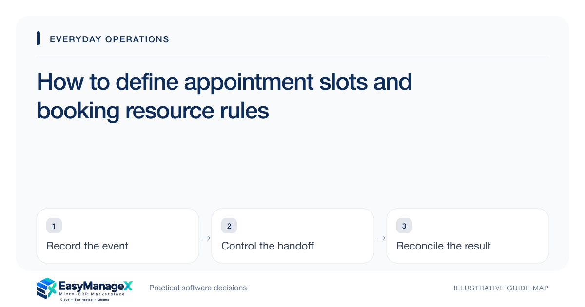 Guide map: How to define appointment slots and booking resource rules