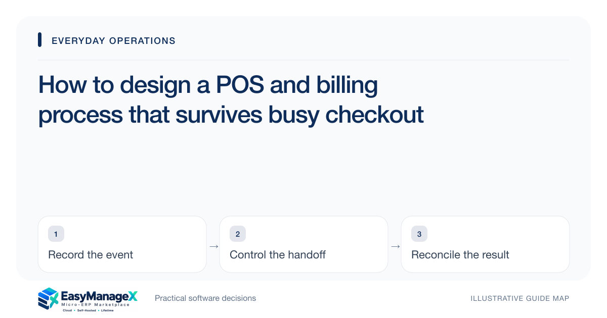 Guide map: How to design a POS and billing process that survives busy checkout